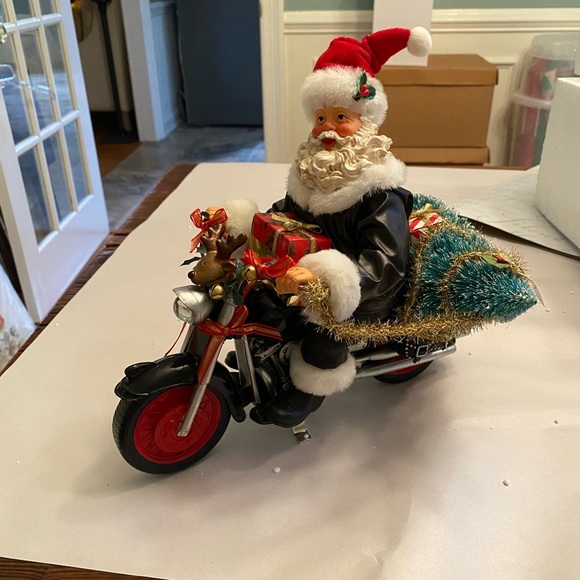 Possible Dreams Clothtique Santa Claus Motorcycle Holiday Decoration - Picture 1 of 4